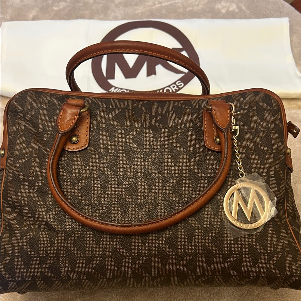 Michael Kors Dark Brown Logo Satchel